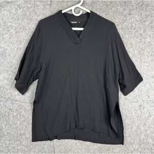 Marimekko Tunic Shirt Women's XS Black 100% Viscose V-Neck